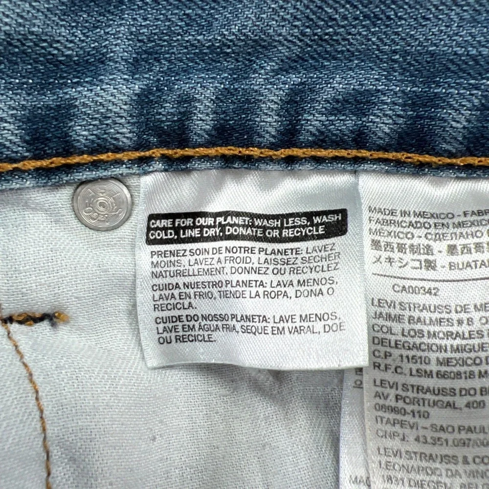 Levis Relaxed Straight Jeans Mens 34x30 Blue Denim Cotton Mid Rise Medium Wash